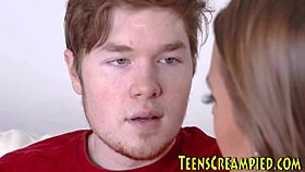 pretty amateur teen hops on hard cock riding wildly before dropping for a sloppy blowjob and hand tug