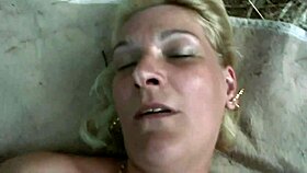 i can't resist this blonde milf's perfect tits hairy pussy riding my cock