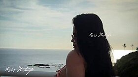 exhibitionist tanned wife shows off huge pussy by the pool