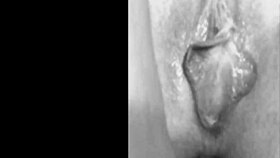 pixie girl's wet shaved pussy throbs as she fingers to intense orgasm