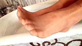 curvy blondes in pantyhose trade endless foot fetish teases with lepidoptera