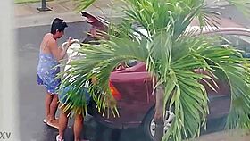 look at my sexy neighbor rocking those tight shorts damn!