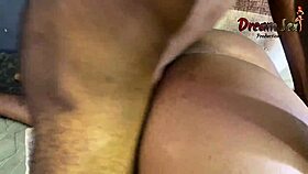 Ebony oiled ass bent over big cock doggystyle homemade