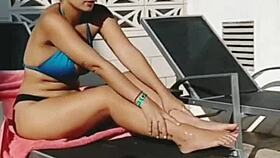 claudia bavel strips teases outdoors masturbates big natural tits close up