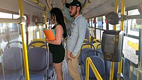 pretty teen student sneaks rough public pounding inside crowded bus