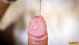 Nurse domina in latex gloves sounds slave cock in femdom hospital POV.