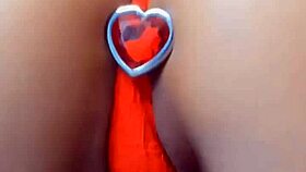 Hot brunette teases extreme with titsfuck buttplug anal play