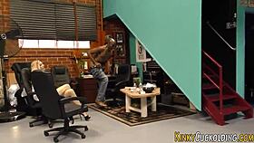 hey watch this cuckold babe humiliated as she gulps down that massive interracial cock