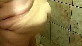 curvy bbw wife caught showering her thick body