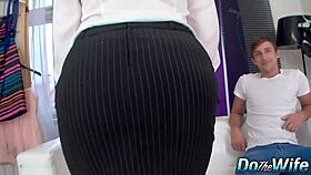 in the shadows of their home bibi fox the sizzling housewife surrenders to a stranger's thrusts as her husband gazes helplessly