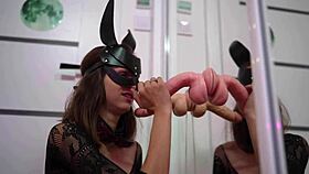 i slurp two huge dildos deep then ride one till i cum messy