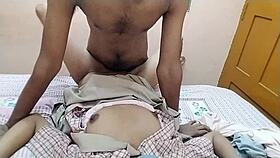 desi schoolgirl's tight pussy tempts with cute brunette homemade fuck