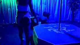 big black guy catches skinny waitress teasing his monster cock ride