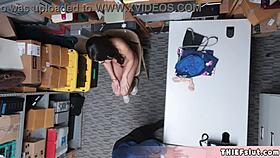 Super Cute Brunette Thief Taylor Gets Punish Fucked in Backroom