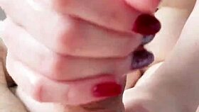 hey watch this hot amateur pov handjob massage end in massive cumshot