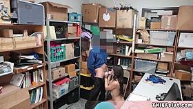 Super Cute Brunette Thief Taylor Gets Punish Fucked in Backroom