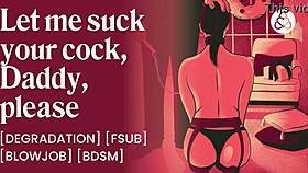 Facial Cumshot on Bound Submissive in BDSM Roleplay Creampie