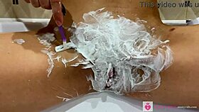 i shave my beautiful blonde pussy close up pov natural tits