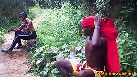 village ebony slut takes big black cock doggystyle on ranch missionary rough