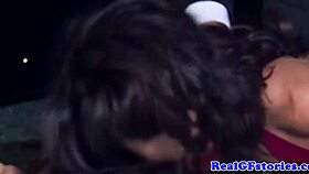 hairy housewife gets roughly dominated outdoors one last time heels on