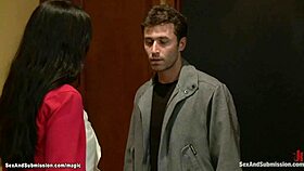 Bound busty milf professor endures rough anal and deepthroat gagging