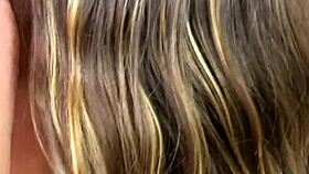 Busty neighbor amateur teases with huge natural tits up close