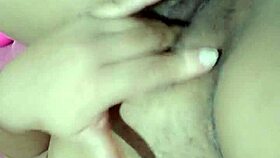 Chubby Brazilian amateur cleans vibrator honey then orgasms hard solo