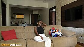 hey agent, your big white cock feels amazing in my ebony pussy at this casting