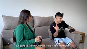 She ditched dinner plans to slobber on my huge cock with Daniela Andrea