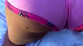 blonde cutie plays with sex toys in parents' bathroom mirror