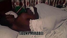 Hot ebony explodes horny nighttime urges with big black cock!