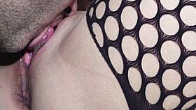 Man licks milf's wet shaved pussy passionately to explosive orgasm