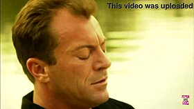 That couple bangs rough cowgirl style on a vintage boat in the lake outdoors