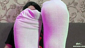 craving goddess's cute socked feet teasing close-up compilation?