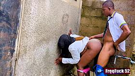 petite ebony college coed bent over doggystyle by boyfriend's best friend