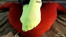 craving goddess's cute socked feet teasing close-up compilation?