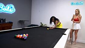 hot college lesbians lick asses fuck hard on pool table