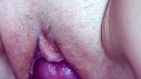 close up view of pussy filled with warm cum