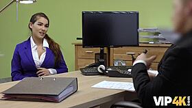 unemployed teen arrives at loan agency for dirty cash fucking interview