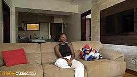 hey agent, your big white cock feels amazing in my ebony pussy at this casting