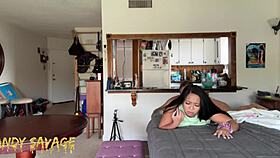 raw passion surges as pretty asian beauty gets dominated rough by lover before work