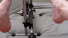 newbie submissive slut tries fucking machine for first time