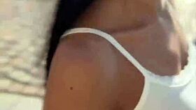 Brunette Cara Mella teases with her juicy German pussy skills