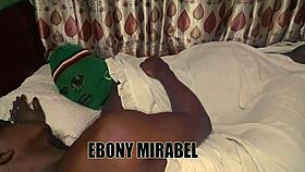 Hot ebony explodes horny nighttime urges with big black cock!