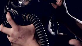 blonde slave bent over in bondage, caned hard then deepthroated doggystyle