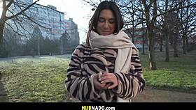 Lena Coxx, beautiful French babe, ready for my cock on Prague streets?