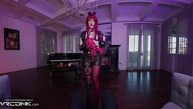 Skinny Kafka Cosplay Babe Rides Caelus Monster Cock in Star Rail Parody