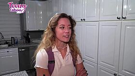 river lynn pretty college blonde learns creampie from experienced guy