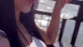 Brunette Cara Mella teases with her juicy German pussy skills