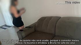 brazilian wife bruna silva gets anal fucked while husband works